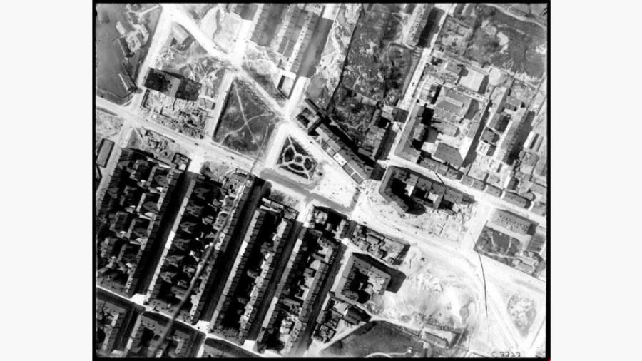 1898. Bild tagen från ballong ca 300 meter över Odenplan. 